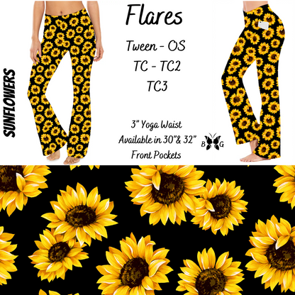 Sunflower Yoga Flares with Pockets