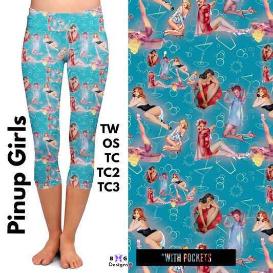 Pinup Girls - Capri Leggings with Pockets