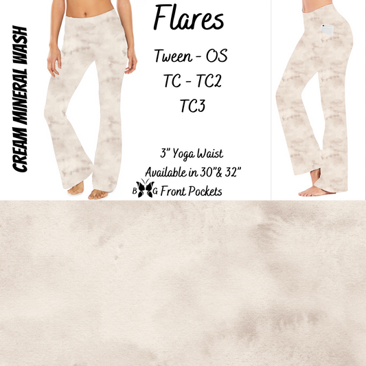 Pearl Mineral Wash Yoga Flares with Pockets