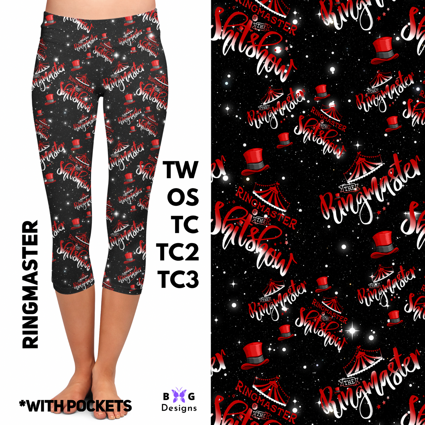 Ringmaster - Capri Leggings with Pockets