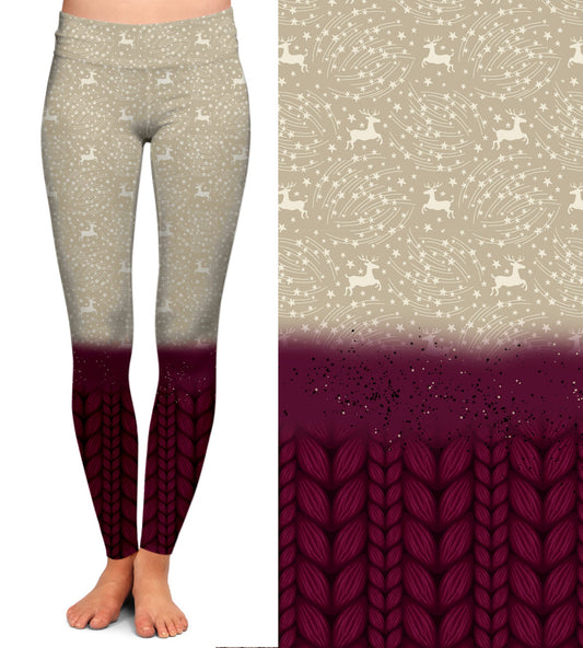 Playing Reindeer Leg Warmer - Leggings with Pockets