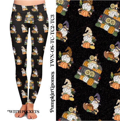 Pumpkin  Gnomes - Leggings with Pockets