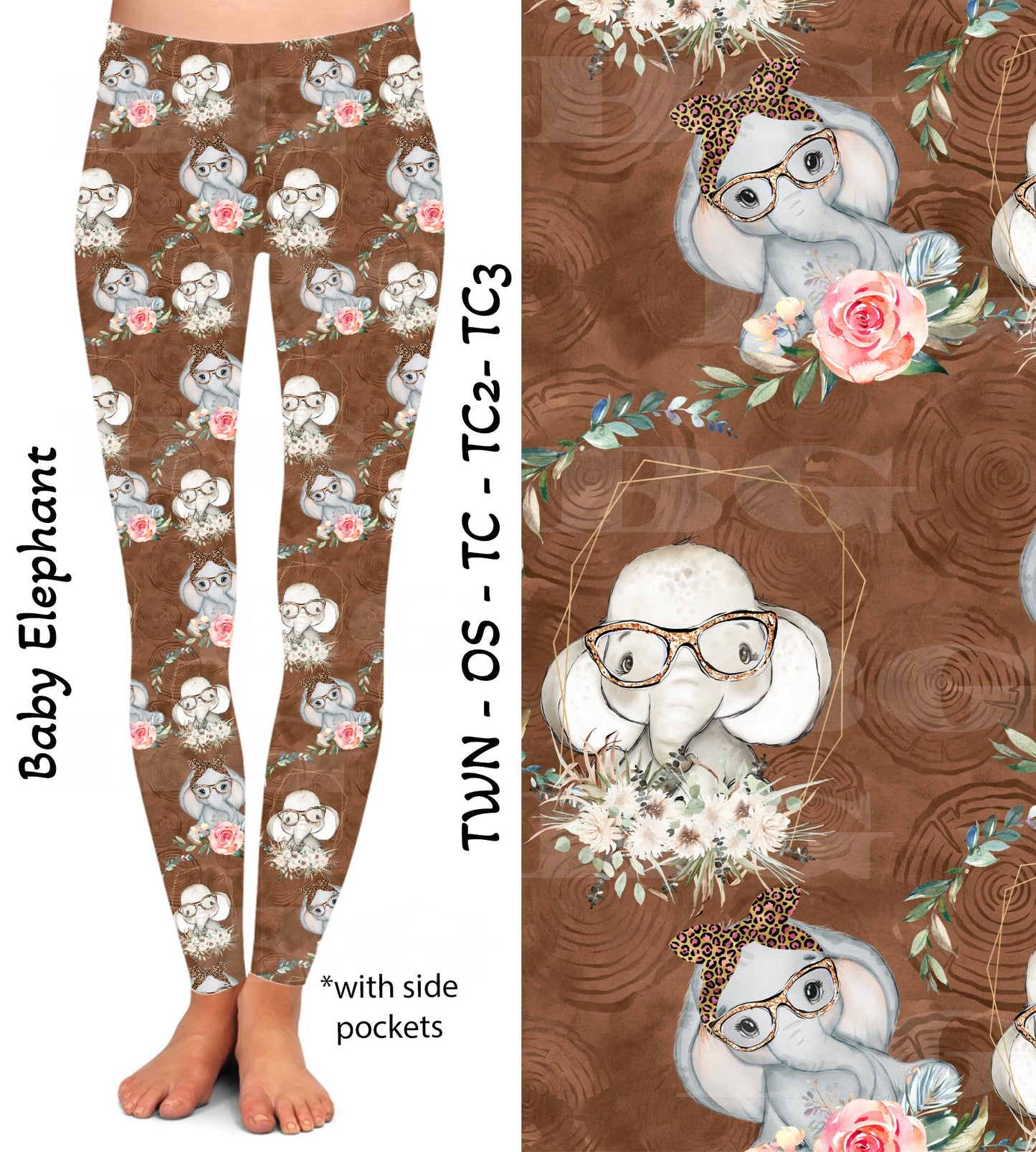 Baby Elephant Leggings & Capris with Pockets