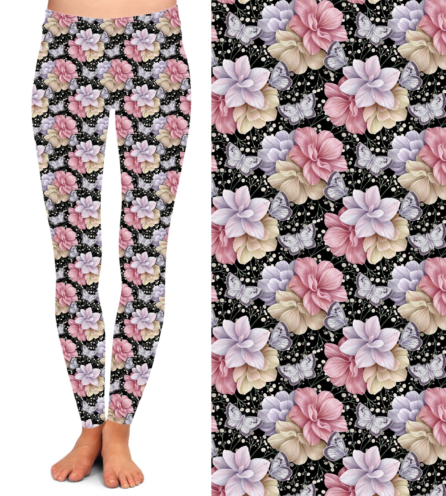 Pastel Flowers Leggings with Pockets